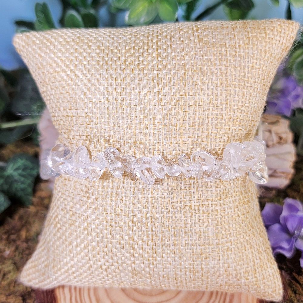 Clear Quartz Crystal Chip Bracelet #1